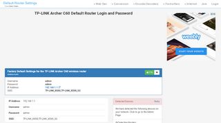 
                            1. TP-LINK Archer C60 Default Router Login and Password - Clean CSS