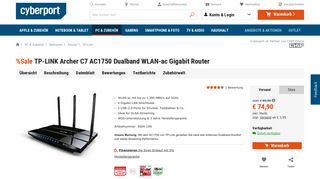 
                            12. TP-LINK Archer C7 AC1750 Dualband WLAN-ac Gigabit Router ++ ...