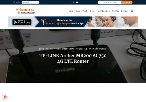 
                            13. TP-LINK Archer MR200 AC750 4G LTE Router - Router Login Support