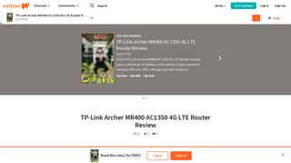 
                            11. TP-Link Archer MR400 AC1350 4G LTE Router Review - Wattpad