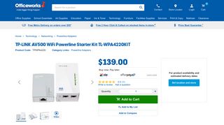 
                            9. TP-LINK AV500 WiFi Powerline Starter Kit TL-WPA4220KIT | Officeworks
