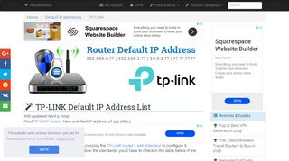 
                            6. TP-LINK Default IP Address List (Updated February 2019) | RouterReset