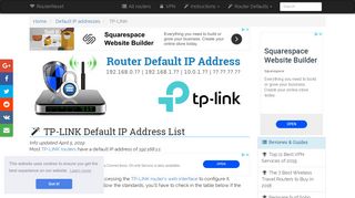 
                            6. TP-LINK Default IP Address List (Updated February 2019 ...