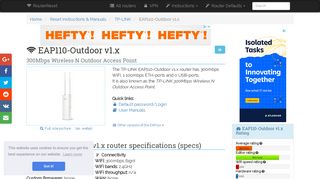 
                            5. TP-LINK EAP110-Outdoor v1.x Default Password & Login, Manuals ...