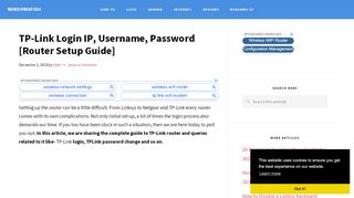 
                            8. TP-Link Login IP, Username, Password [Router Setup Guide]