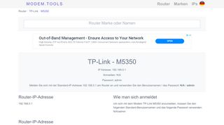 
                            6. TP-Link M5350 Standard-Router-Login und Passwort - Modem.Tools