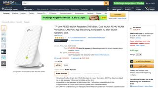 
                            5. TP-Link RE200 WLAN Repeater weiß: Amazon.de: Computer & Zubehör