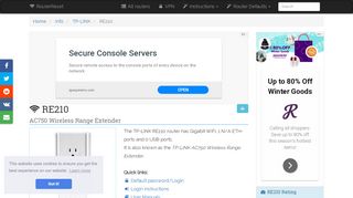 
                            1. TP-LINK RE210 Default Password & Login, Manuals and Reset ...