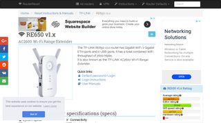 
                            4. TP-LINK RE650 v1.x Default Password & Login, Manuals, Firmwares ...