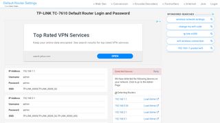 
                            2. TP-LINK TC-7610 Default Router Login and Password - ...