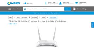 
                            12. TP-LINK TL-MR3420 WLAN Router 2.4 GHz 300 MBit/s kaufen - Conrad