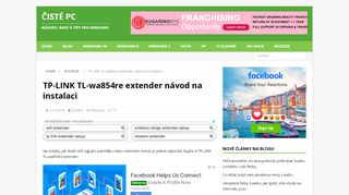 
                            3. TP-LINK TL-wa854re extender návod na instalaci – Čisté PC