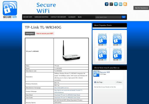 
                            8. TP-Link TL-WR340G | Secure WiFi