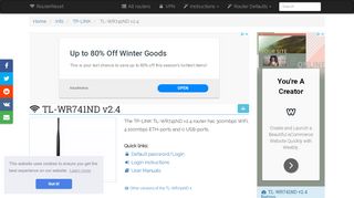 
                            8. TP-LINK TL-WR741ND v2.4 Default Password & Login, Manuals and ...
