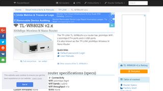 
                            9. TP-LINK TL-WR802N v2.x Default Password & Login, Manuals and ...