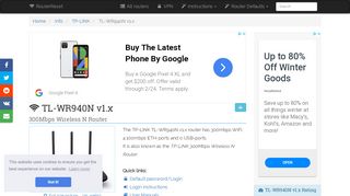 
                            4. TP-LINK TL-WR940N v1.x Default Password & Login, Manuals and ...