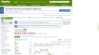 
                            13. TPB | Stock Snapshot - Fidelity - Log In - Fidelity Investments