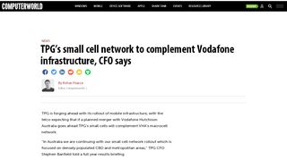 
                            12. TPG's small cell network to complement Vodafone infrastructure ...