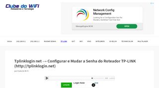 
                            3. Tplinklogin net → Configure e Mude a Senha do Roteador TP-LINK