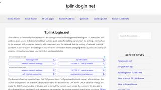 
                            5. tplinklogin.net - TP Link Router Login, admin, password