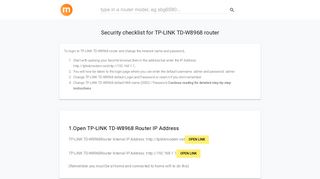 
                            10. tplinkmodem.net\192.168.1.1 - TP-LINK TD-W8968 Router login and ...