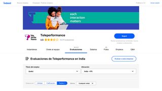 
                            11. Trabajando en Teleperformance en India: 437 evaluaciones | Indeed ...