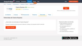 
                            12. Trabajar en Casino Express: Entrevistas | Computrabajo
