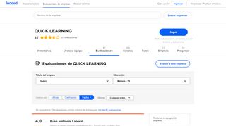 
                            7. Trabajar en QUICK LEARNING: 62 evaluaciones | Indeed.com.mx