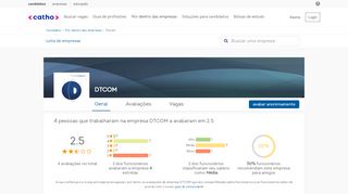
                            8. Trabalhando no perfil e informações da empresa DTCOM | Catho