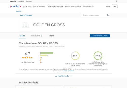 
                            13. Trabalhando no perfil e informações da empresa GOLDEN CROSS ...