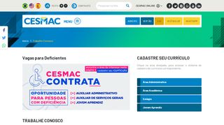 
                            8. Trabalhe Conosco - Centro Universitário Cesmac | Vestibular 2019.1