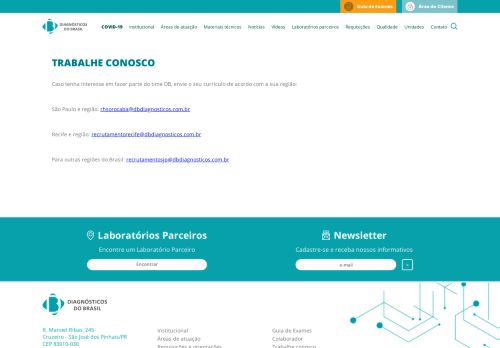 
                            7. Trabalhe Conosco - Diagnósticos do Brasil