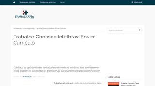 
                            8. Trabalhe Conosco Intelbras: Enviar Currículo | Trabalhar Já