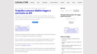 
                            13. TRABALHE CONOSCO MAHLE-VAGAS E CURRÍCULO NO RH