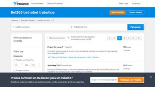 
                            10. Trabalhos de Bet365 bet robot, Emprego | Freelancer