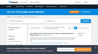 
                            8. Trabalhos de How do i find google earth, Emprego | Freelancer