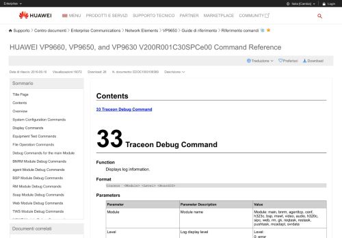 
                            13. Traceon Debug Command - HUAWEI VP9660, VP9650, and VP9630 ...