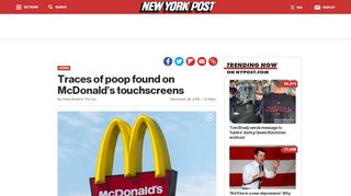 
                            7. Traces of poop found on McDonald's touchscreens - New York Post