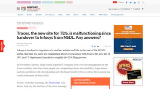 
                            10. Traces, the new site for TDS, is malfunctioning since handover to ...