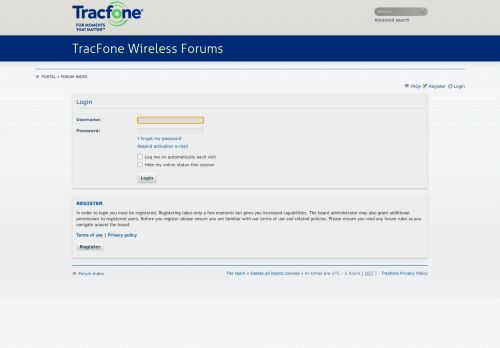 
                            7. TracFone Wireless Forums • User Control Panel • Login