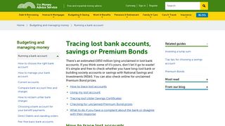 
                            5. Tracing lost bank accounts, savings or Premium Bonds - Money ...