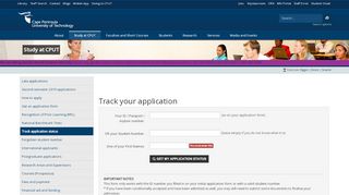 
                            6. Track application status - CPUT