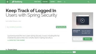 
                            2. Track Logged In Users with Spring Security | Baeldung