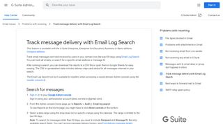 
                            5. Track message delivery with Email Log Search - G Suite Admin Help