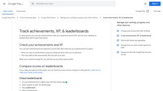 
                            13. Track progress with achievements, XP, & leaderboards - Google ...