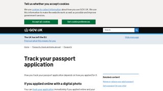 
                            8. Track your passport application - GOV.UK