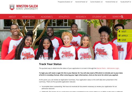 
                            11. Track Your Status - Winston-Salem State University