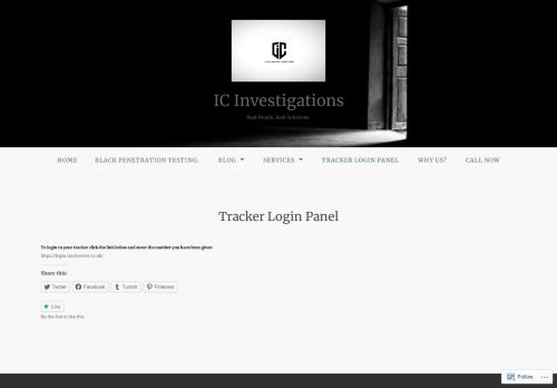 
                            12. Tracker Login Panel – IC Investigations and Consultancy