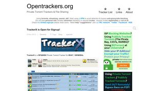 
                            1. TrackerX is Open for Signup! - Private Torrent Trackers & File Sharing