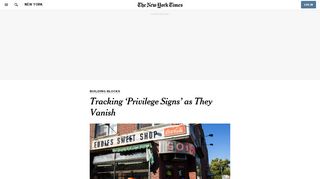 
                            9. Tracking 'Privilege Signs' as They Vanish - The New York Times